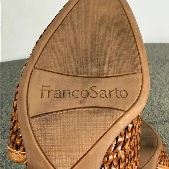 Franco Sarto Shoes Wm 8 M Nalla Woven Basketweave Block Heel Mules 90 Y2K - Picture 11 of 12